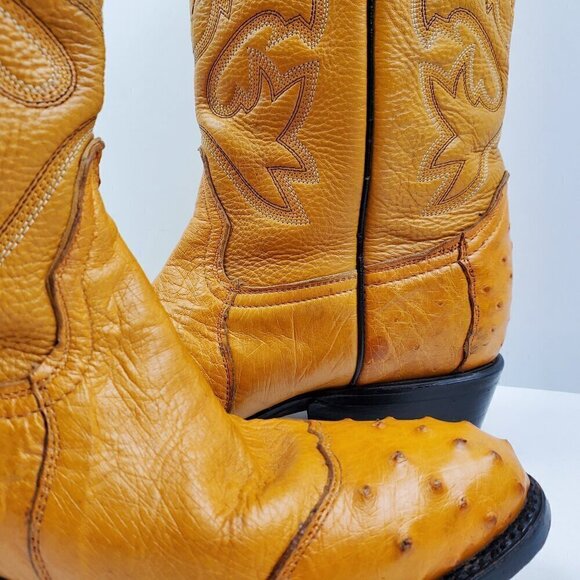 Ostrich Cowboy Boots African Only Leather Stitched Mexico \